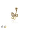 316L SURGICAL STEEL MULTI CZ RIBBON NON DANGLE BELLY BUTTON NAVEL RING 